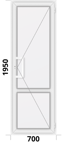 Офисная пластиковая дверь Rehau Blitz NEW глухая 700x1950