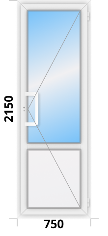 Офисная пластиковая дверь Rehau Thermo design с глухим низом 750x2150